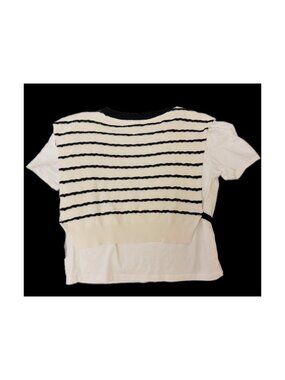 ZARA short sleeve with lightweight sweater overlay with string ties sz small